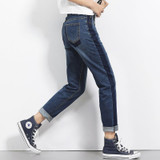 2018 LEIJIJEANS Spring And Summer Plus Size Shadow Panelled Bleached Vintage Mid Waist Full Length Loose Straight Women Jeans