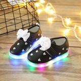 2018 LED Lighted fashion kids shoes cool casual cartoon casual children shoes sneakers hot sales baby girls glowing sneakers