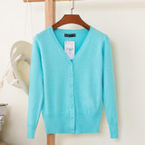 2018 Korean loose short sweater thin section spring and autumn long-sleeved women's cardigan 18314