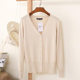 2018 Korean loose short sweater thin section spring and autumn long-sleeved women's cardigan 18314