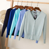 2018 Korean loose short sweater thin section spring and autumn long-sleeved women's cardigan 18314