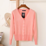 2018 Korean loose short sweater thin section spring and autumn long-sleeved women's cardigan 18314