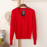2018 Korean loose short sweater thin section spring and autumn long-sleeved women's cardigan 18314