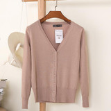 2018 Korean loose short sweater thin section spring and autumn long-sleeved women's cardigan 18314