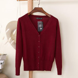 2018 Korean loose short sweater thin section spring and autumn long-sleeved women's cardigan 18314