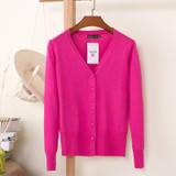2018 Korean loose short sweater thin section spring and autumn long-sleeved women's cardigan 18314