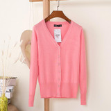 2018 Korean loose short sweater thin section spring and autumn long-sleeved women's cardigan 18314
