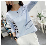 2018 Korean New Women Long Sleeve T-shirt Fashion Letter Printed Kawaii Student T shirt Casual Women Tops Roupa Feminina
