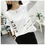 2018 Korean New Women Long Sleeve T-shirt Fashion Letter Printed Kawaii Student T shirt Casual Women Tops Roupa Feminina