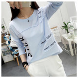 2018 Korean New Women Long Sleeve T-shirt Fashion Letter Printed Kawaii Student T shirt Casual Women Tops Roupa Feminina