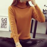 2018 Korean Autumn Winter Thick Women Sweaters and Pullovers Jersey Mujer Turtleneck Long Sleeve Solid Knitted Maglioni Donna