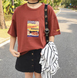 2018 Korean cartoon printing T-shirt spring