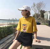 2018 Korean cartoon printing T-shirt spring
