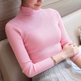 2018 Korean Autumn Winter Knitted Sweaters for Woman Pull Female Slim Comfortable Turtleneck Long Sleeve Sueter Mujer Chandail