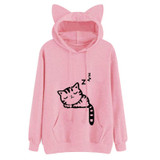 2018 Kawaii Cat Ear Hoodies Women Cute Cartoon Sleeping Cat Print Hooded Sweatshirt Casual Loose Pullover Tracksuit Outerwear 2018 Kawaii Cat Ear Hoodies Women Cute Cartoon Sleeping Cat Print Hooded Sweatshirt Casual Loose Pullover Tracksuit Outerwear