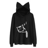 2018 Kawaii Cat Ear Hoodies Women Cute Cartoon Sleeping Cat Print Hooded Sweatshirt Casual Loose Pullover Tracksuit Outerwear 2018 Kawaii Cat Ear Hoodies Women Cute Cartoon Sleeping Cat Print Hooded Sweatshirt Casual Loose Pullover Tracksuit Outerwear