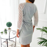 2018 Kawaii Girls Dress O-neck Women Hollow Out Mini Dresses Autumn Winter Wrist Sleeve Vestidos Plus Size Female Clothing GV223