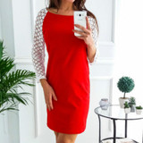 2018 Kawaii Girls Dress O-neck Women Hollow Out Mini Dresses Autumn Winter Wrist Sleeve Vestidos Plus Size Female Clothing GV223
