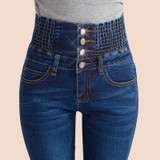 2018 Jeans Womens High Waist Elastic Skinny Denim Long Pencil Pants Plus Size 40 Woman Jeans Camisa Feminina Lady Fat Trousers
