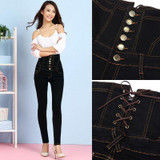2018 Jeans Womens High Waist Black Vintage Denim Long Pencil Pants Plus Size 6XL Woman Jeans Camisa Feminina Lady Fat Trousers