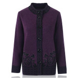2018 HRM Middle-aged women mother Spring and winter sweater cashmere sweater Grandma fitted sweater cardigan coat big yards