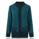 2018 HRM Middle-aged women mother Spring and winter sweater cashmere sweater Grandma fitted sweater cardigan coat big yards