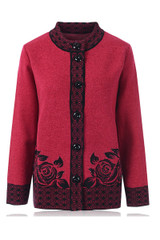 2018 HRM Middle-aged women mother Spring and winter sweater cashmere sweater Grandma fitted sweater cardigan coat big yards