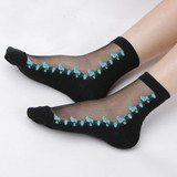 2018 Hot Summer Women Socks Female Thin Crystal Glass Silk Transparent Socks Girls Stretch Socks Chaussette Femme Calcetines