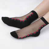 2018 Hot Summer Women Socks Female Thin Crystal Glass Silk Transparent Socks Girls Stretch Socks Chaussette Femme Calcetines