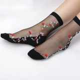 2018 Hot Summer Women Socks Female Thin Crystal Glass Silk Transparent Socks Girls Stretch Socks Chaussette Femme Calcetines