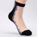2018 Hot Summer Women Socks Female Thin Crystal Glass Silk Transparent Socks Girls Stretch Socks Chaussette Femme Calcetines