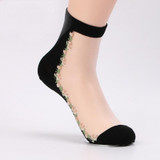 2018 Hot Summer Women Socks Female Thin Crystal Glass Silk Transparent Socks Girls Stretch Socks Chaussette Femme Calcetines