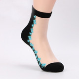 2018 Hot Summer Women Socks Female Thin Crystal Glass Silk Transparent Socks Girls Stretch Socks Chaussette Femme Calcetines