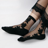 2018 Hot Summer Women Socks Female Thin Crystal Glass Silk Transparent Socks Girls Stretch Socks Chaussette Femme Calcetines