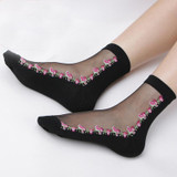 2018 Hot Summer Women Socks Female Thin Crystal Glass Silk Transparent Socks Girls Stretch Socks Chaussette Femme Calcetines