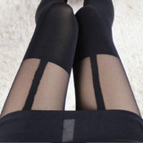 2018 Hot Wholesale price Fashion Women Girls Temptation Sheer Mock Suspender Tights Pantyhose New Arrival Sexy Black Pantyhose