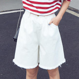 2018 Hot Summer Jeans Elastic High Waist Knee Length Pants Jeans Denim Shorts For Women Shorts Jeans Woman Black White Plus Size