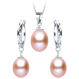 2018 Hot Selling 925 sterling silver jewelry sets 100% natural freshwater pearl jewelry for women 4 colors with gift box Lindo