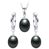 2018 Hot Selling 925 sterling silver jewelry sets 100% natural freshwater pearl jewelry for women 4 colors with gift box Lindo
