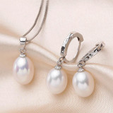 2018 Hot Selling 925 sterling silver jewelry sets 100% natural freshwater pearl jewelry for women 4 colors with gift box Lindo