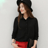 2018 Hot Sale Women Shirts Blouses Long Sleeve Turn-Down Collar Solid Ladies Chiffon Blouse Tops OL Office Style Chemise Femme