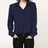 2018 Hot Sale Women Shirts Blouses Long Sleeve Turn-Down Collar Solid Ladies Chiffon Blouse Tops OL Office Style Chemise Femme