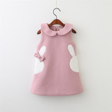 Baby Christmas Clothes cute bunny embroidery vest dress children dress winter toddler baby girls vestido 2-6Y Christmas Costume