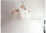 Baby Christening Gown White Tulle Infant Princess Baptism Dress Toddler Baby Girls Party Wedding Dresses Size 3-24Month