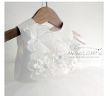 Baby Christening Gown White Tulle Infant Princess Baptism Dress Toddler Baby Girls Party Wedding Dresses Size 3-24Month