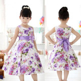 Baby children clothing 2017 new spring sweet flower bow lace girls dresses kids princess girls clothes baby girl party dress