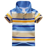 Baby Children Boys Striped T-shirts Kids Tops Sports Tee Polo Shirts Clothing