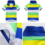 Baby Children Boys Striped T-shirts Kids Tops Sports Tee Polo Shirts Clothing