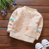 Baby Cardigan 2017 Autumn Girls Warm Sweater Cotton Coat Cartoon Velvet Cardigan