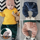 Baby Boys Winter Thicken Cashmere Warm Diaper Trousers Girls Long Pants Infants 1st Velveted Warm Legging Fills Pencil Pants